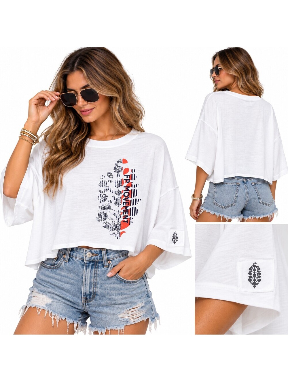 Free People Movement Inspire crop tee Sz M